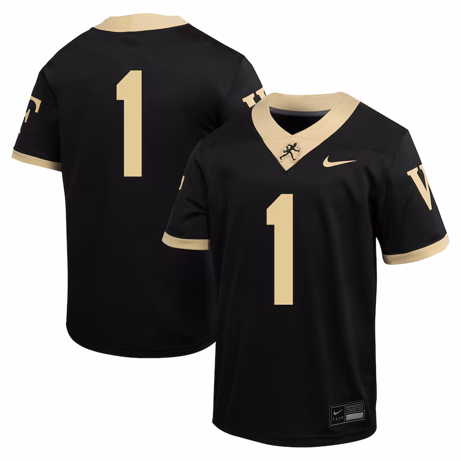 Youth Nike #1 Black Wake Forest Demon Deacons Untouchable Football Jersey - U-jersey