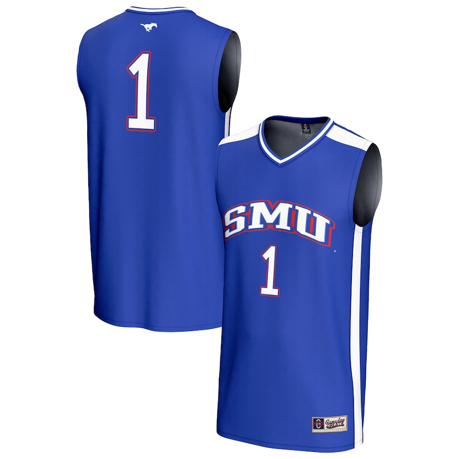 Youth GameDay Greats #1 Royal SMU Mustangs Lightweight Basketball Fashion Jersey - U-jersey
