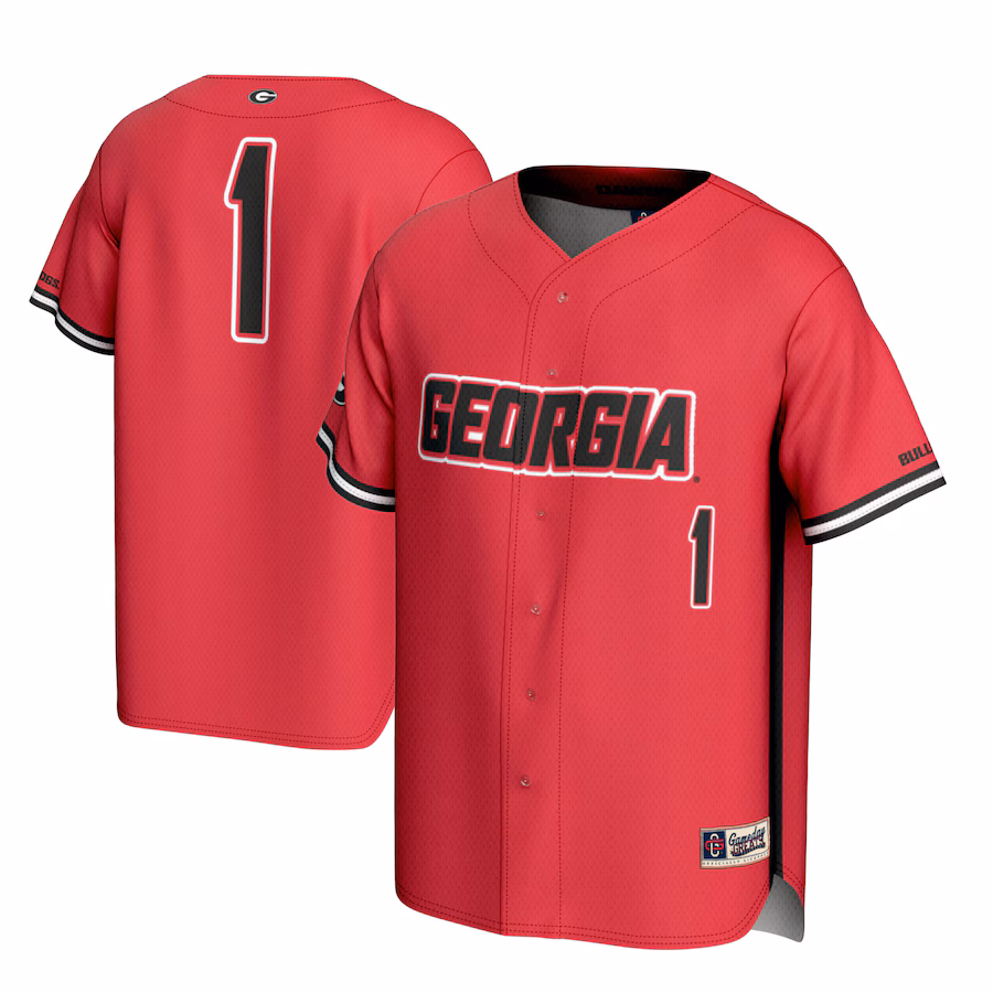 Men's GameDay Greats #1 Red Georgia Bulldogs Lightweight Baseball Jersey - U-jersey