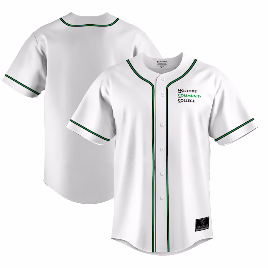 Men's ProSphere  White Holyoke Community College Baseball Jersey - U-jersey