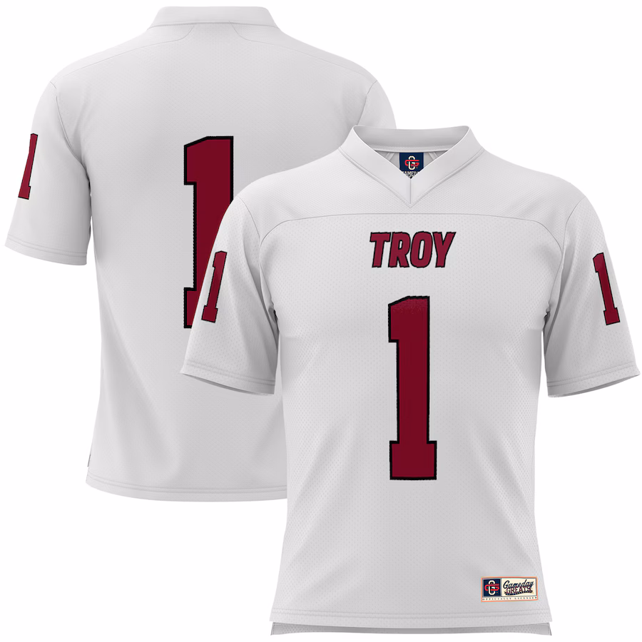 Men's GameDay Greats #1 White Troy University Trojans Football Jersey - U-jersey