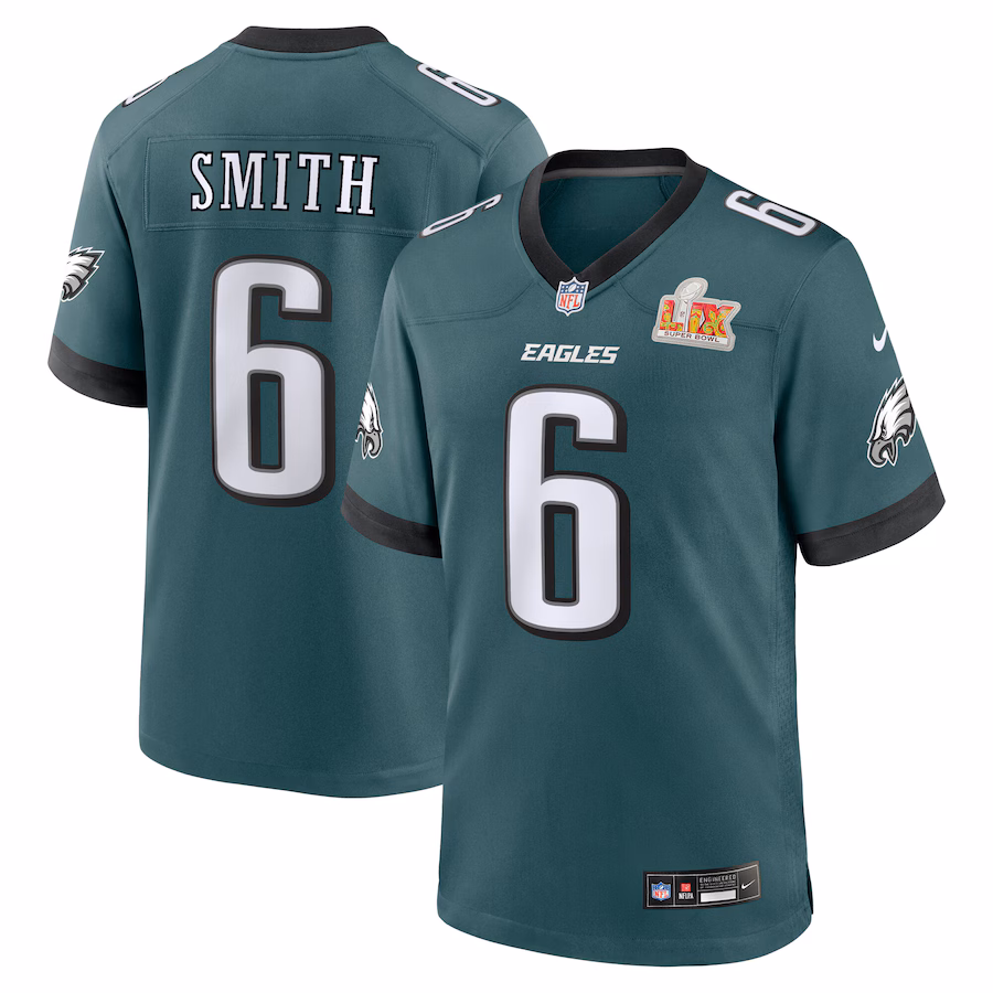 Men's Philadelphia Eagles DeVonta Smith Nike Midnight Green Super Bowl LIX Game Player Jersey - U-jersey