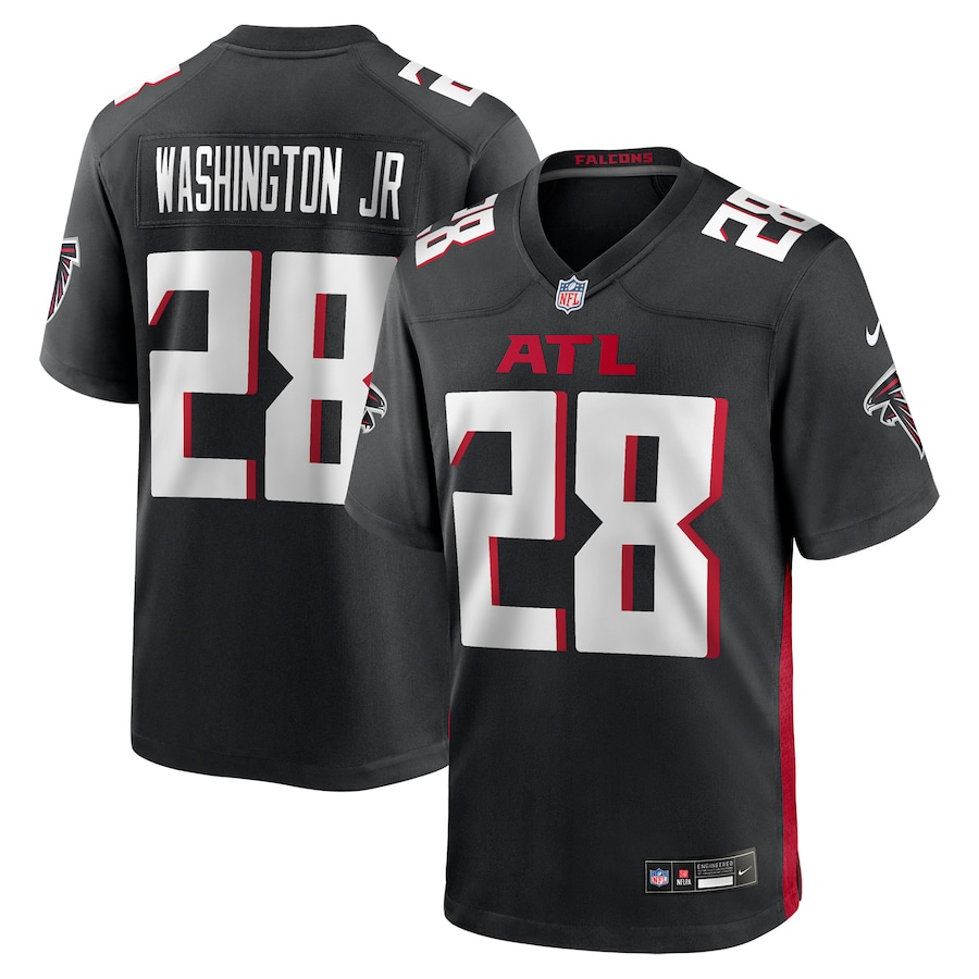 Men's Atlanta Falcons Carlos Washington Jr. Nike Black Team Game Jersey - U-jersey