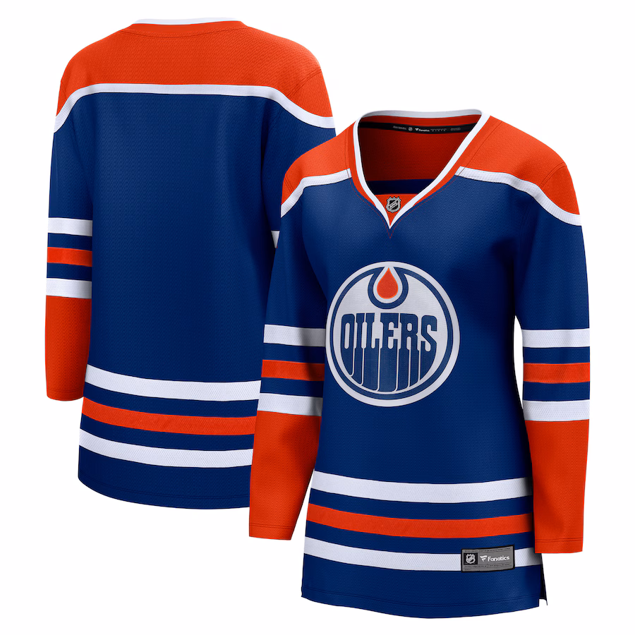 Women's Edmonton Oilers Fanatics Royal Home Breakaway Blank Jersey - U-jersey