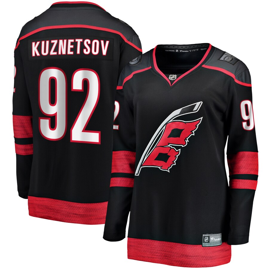 Women's Carolina Hurricanes Evgeny Kuznetsov Fanatics Black Home Breakaway Jersey - U-jersey