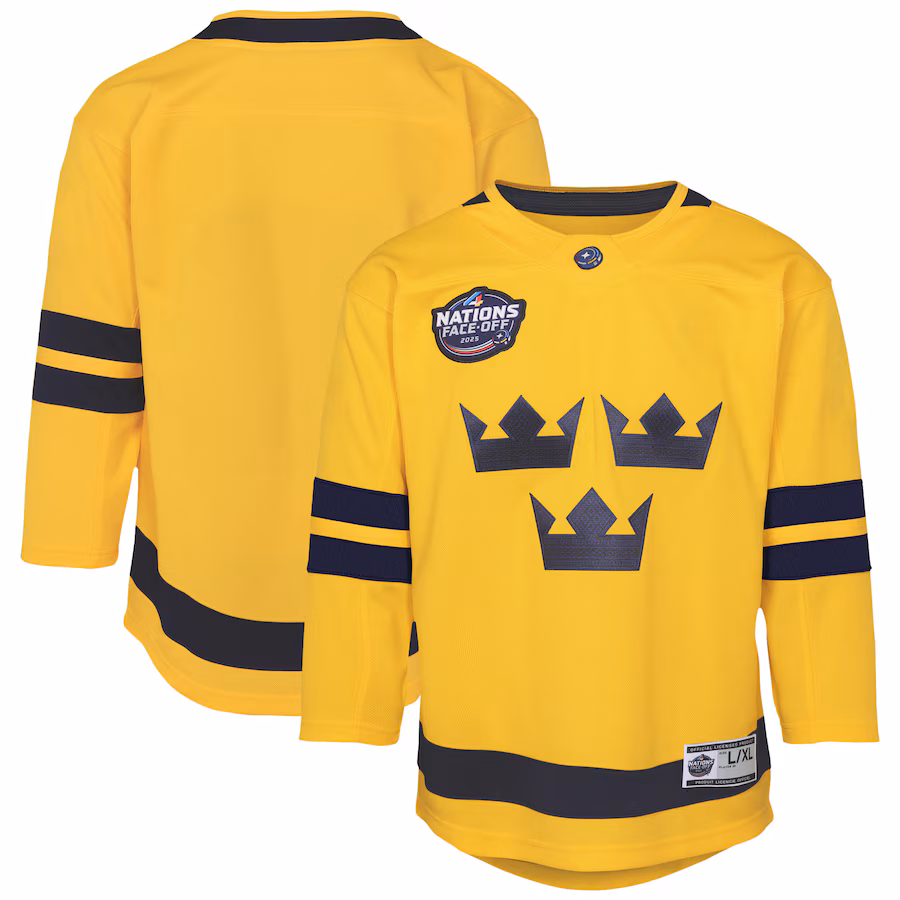 Youth Sweden Yellow 2025 4 Nations Face-Off Premier Jersey - U-jersey