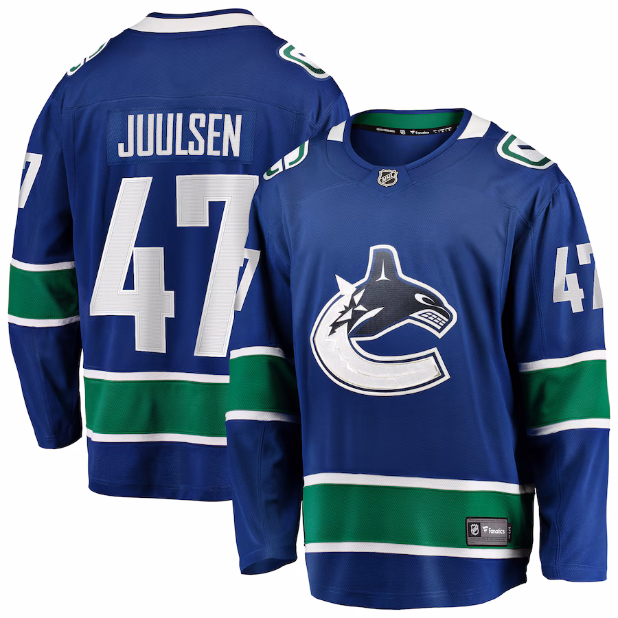 Men's Vancouver Canucks Noah Juulsen Fanatics Blue Home Premier Breakaway Player Jersey - U-jersey