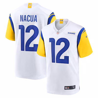 Men's Los Angeles Rams Puka Nacua Nike White Game Player Jersey - U-jersey