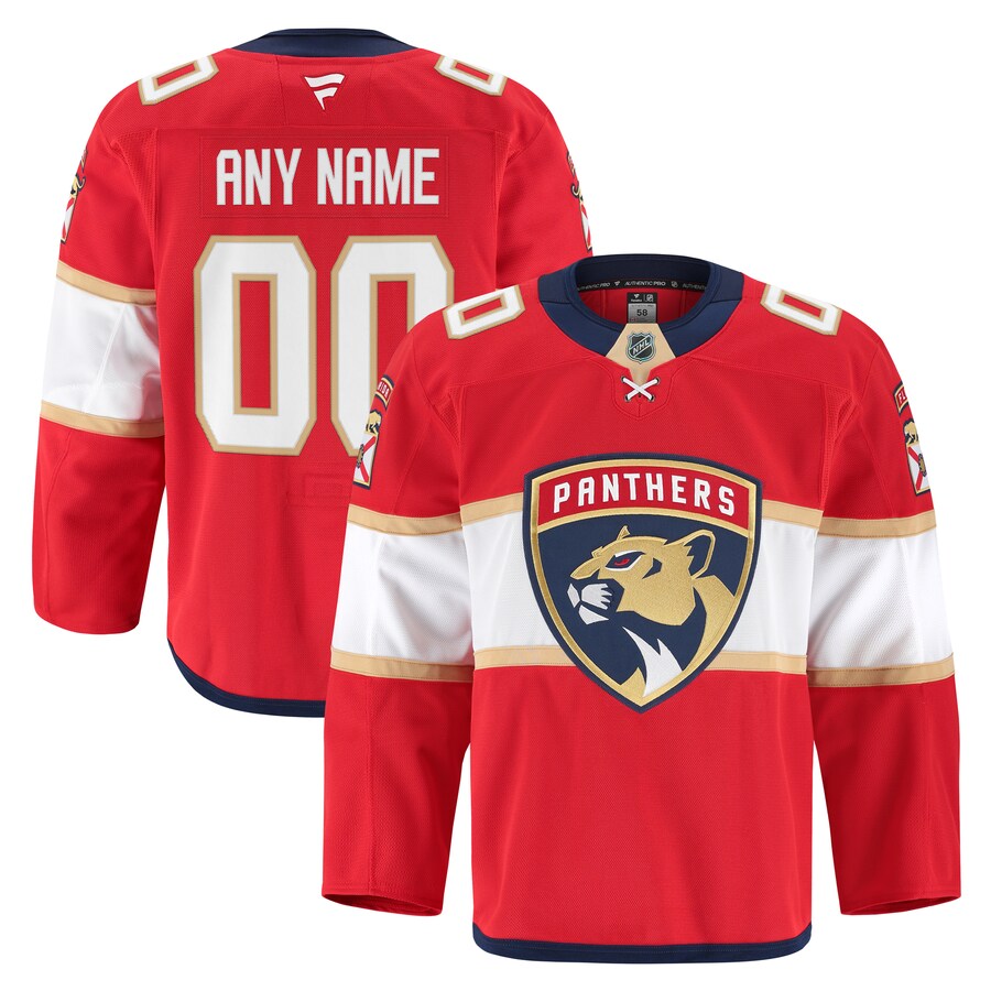Men's Florida Panthers Fanatics Red Home Authentic Pro Custom Jersey - U-jersey