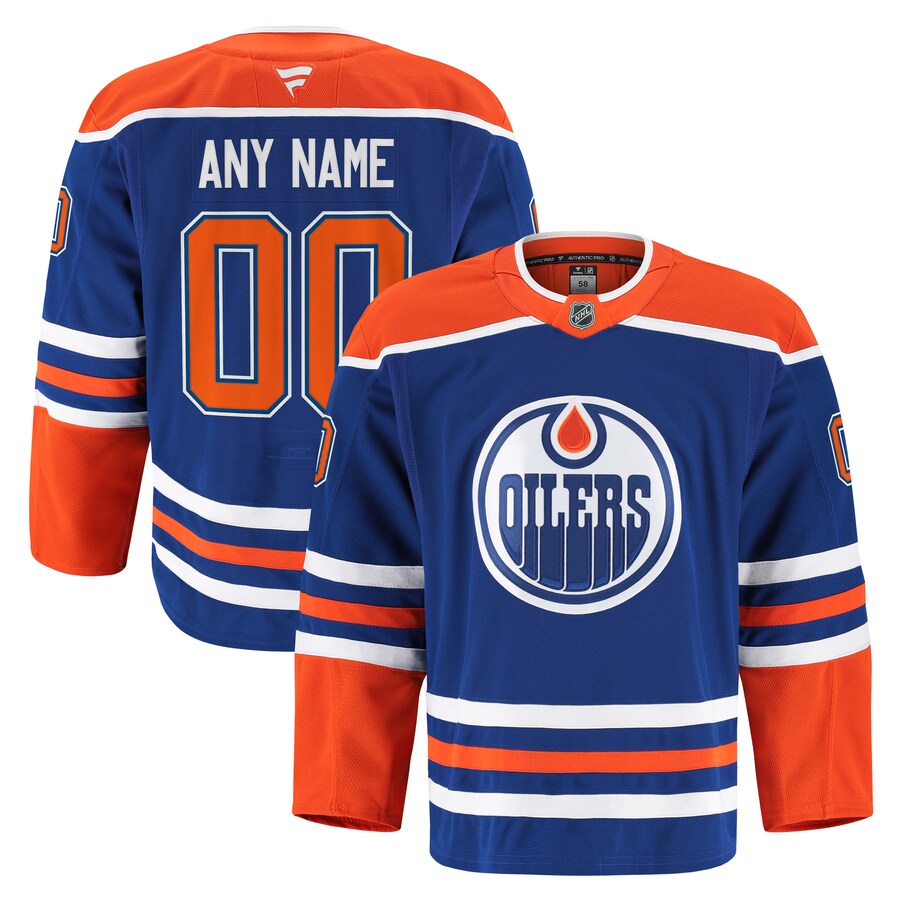 Men's Edmonton Oilers Fanatics Royal Home Authentic Pro Custom Jersey - U-jersey