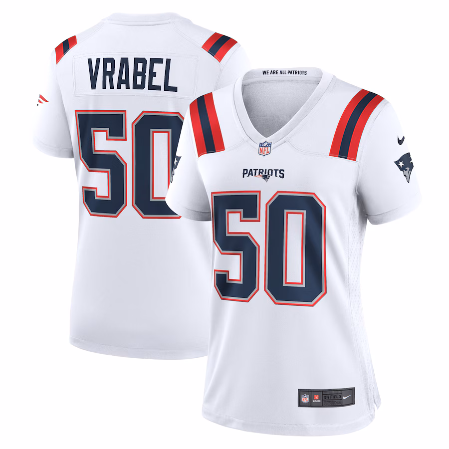 Women's New England Patriots Mike Vrabel Nike White Retired Player Game Jersey - U-jersey