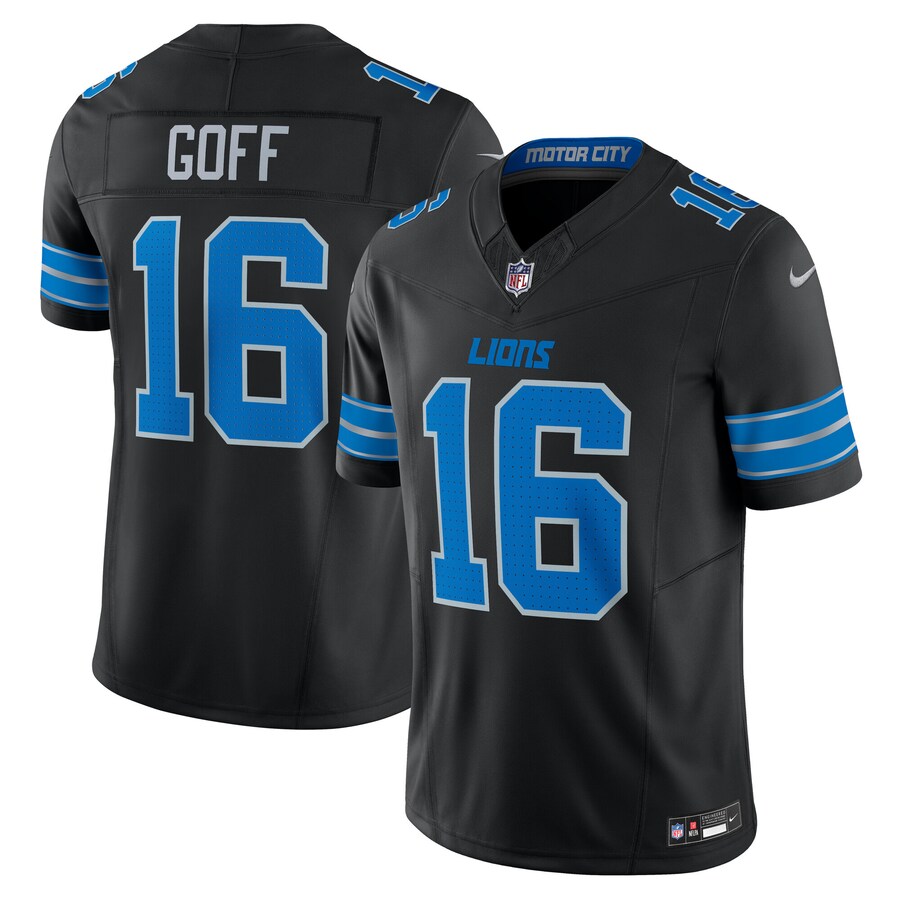 Men's Detroit Lions Jared Goff Nike Black Vapor F.U.S.E. Limited Jersey - U-jersey