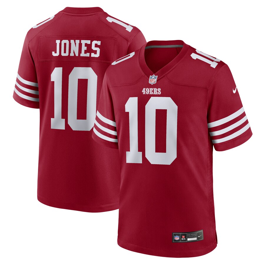 Men's San Francisco 49ers Mac Jones Nike Scarlet Team Game Jersey - U-jersey