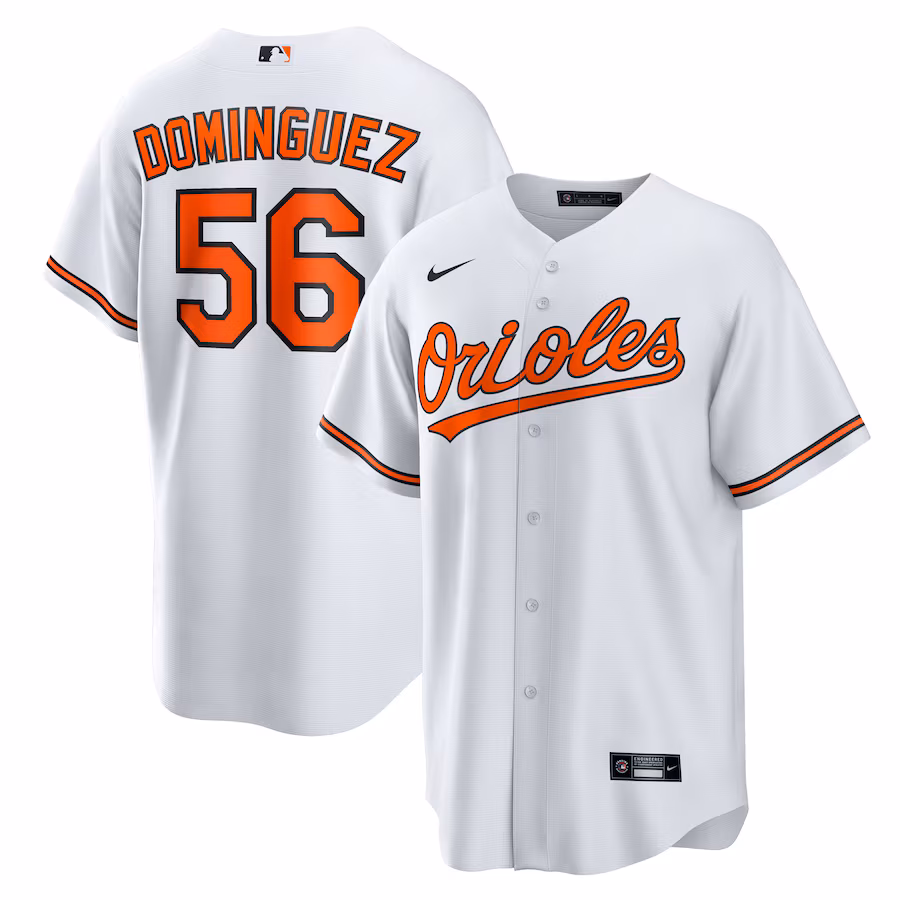 Men's Baltimore Orioles Seranthony Dominguez Nike White Home Replica Jersey - U-jersey