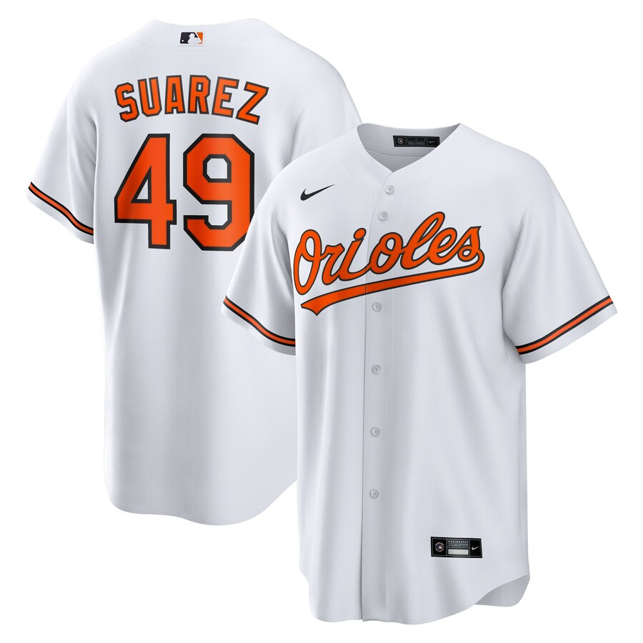 Men's Baltimore Orioles Albert Suarez Nike White Home Replica Jersey - U-jersey