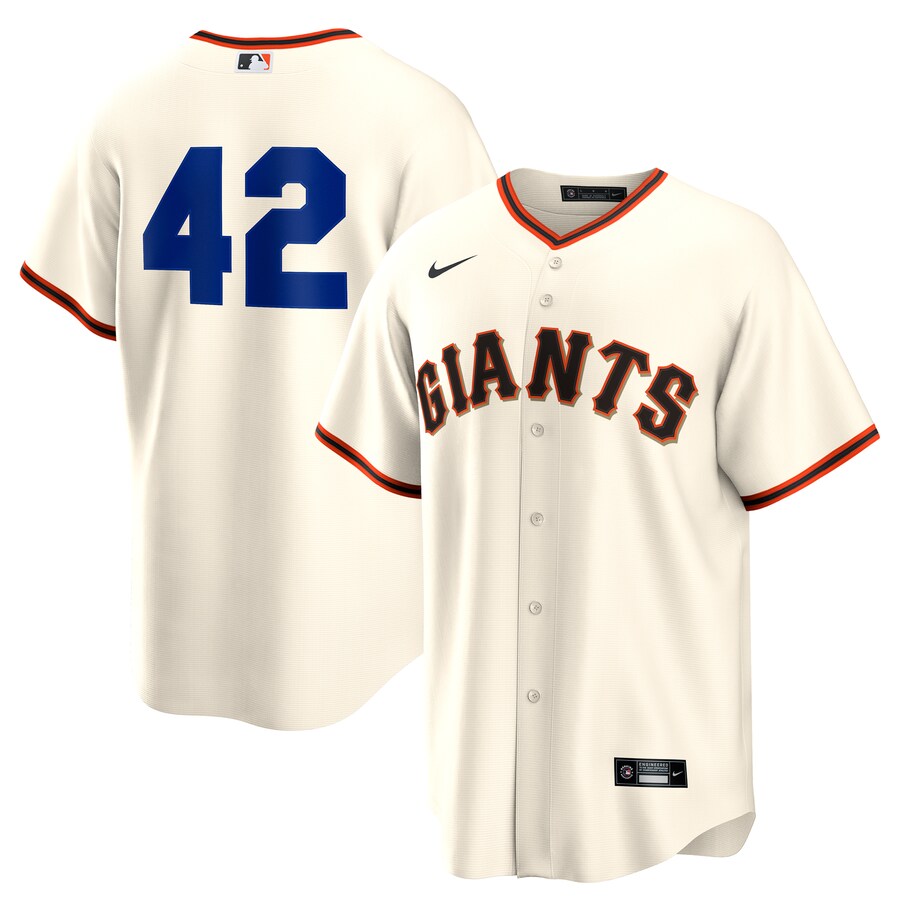 Men's San Francisco Giants Nike Cream Home 2025 Jackie Robinson Day Replica Jersey - U-jersey
