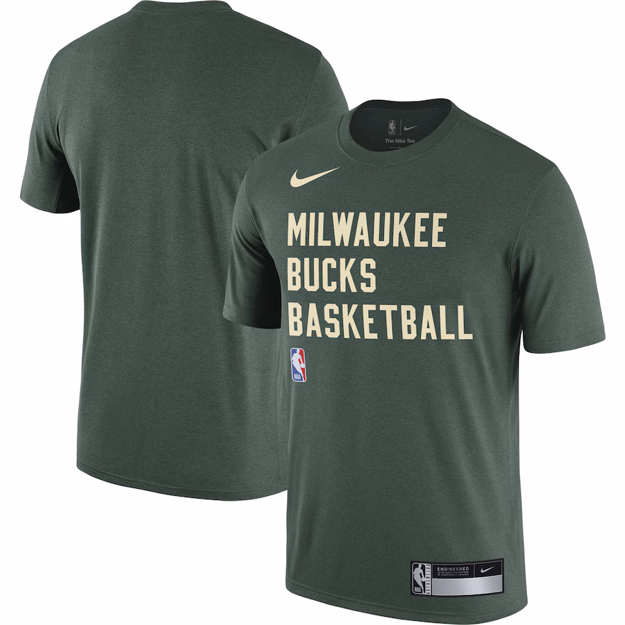 Men's Milwaukee Bucks Nike Hunter Green 2023/24 Sideline Legend Performance Practice T-Shirt - U-jersey