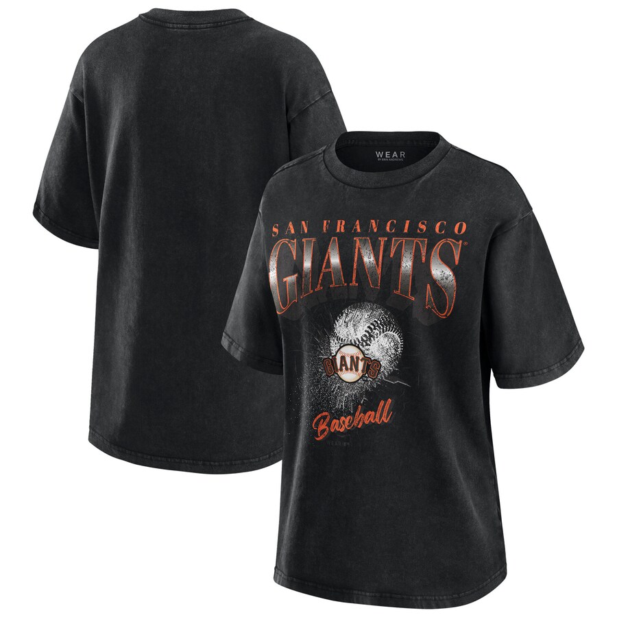 Women's San Francisco Giants WEAR by Erin Andrews Charcoal Boyfriend T-Shirt - U-jersey