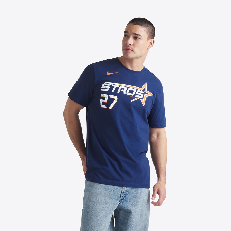 Men's Houston Astros Jose Altuve Nike Navy 2025 City Connect Fuse Name & Number T-Shirt - U-jersey