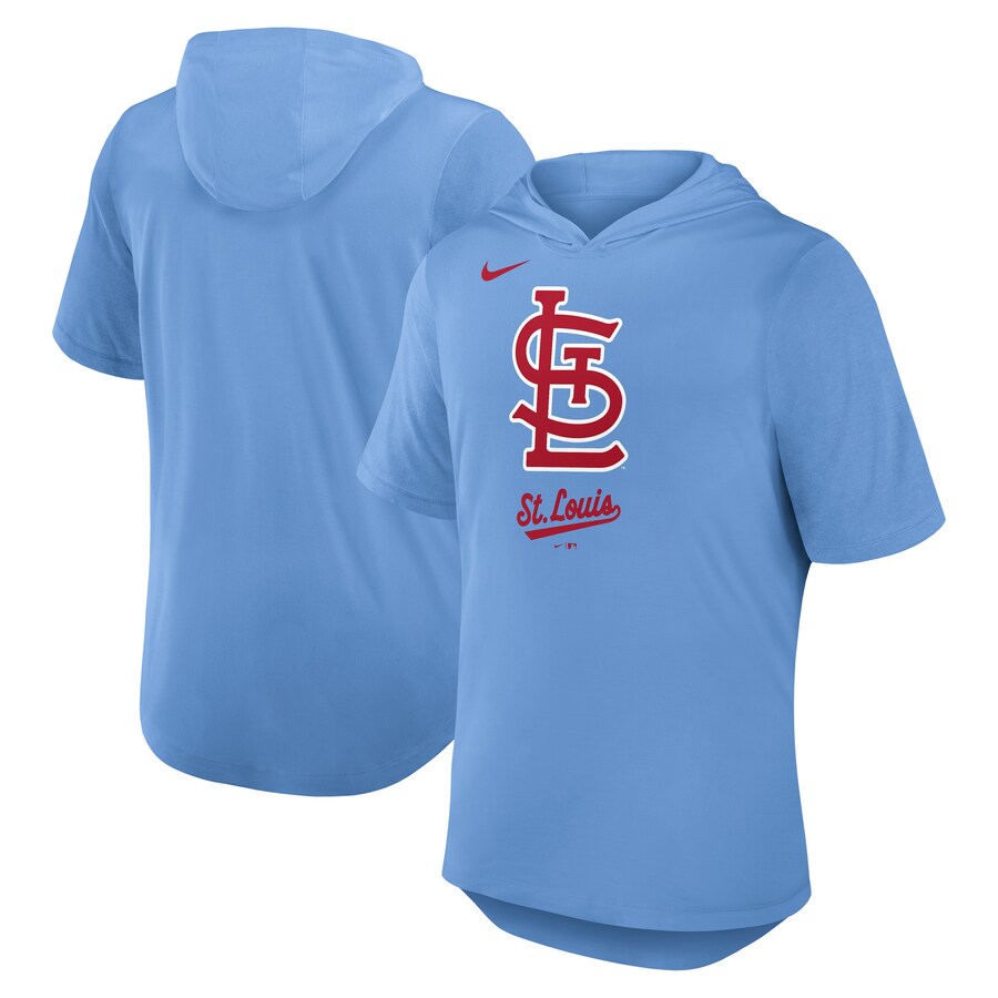 Men's St. Louis Cardinals Nike Light Blue Tri-Blend Hoodie T-Shirt - U-jersey