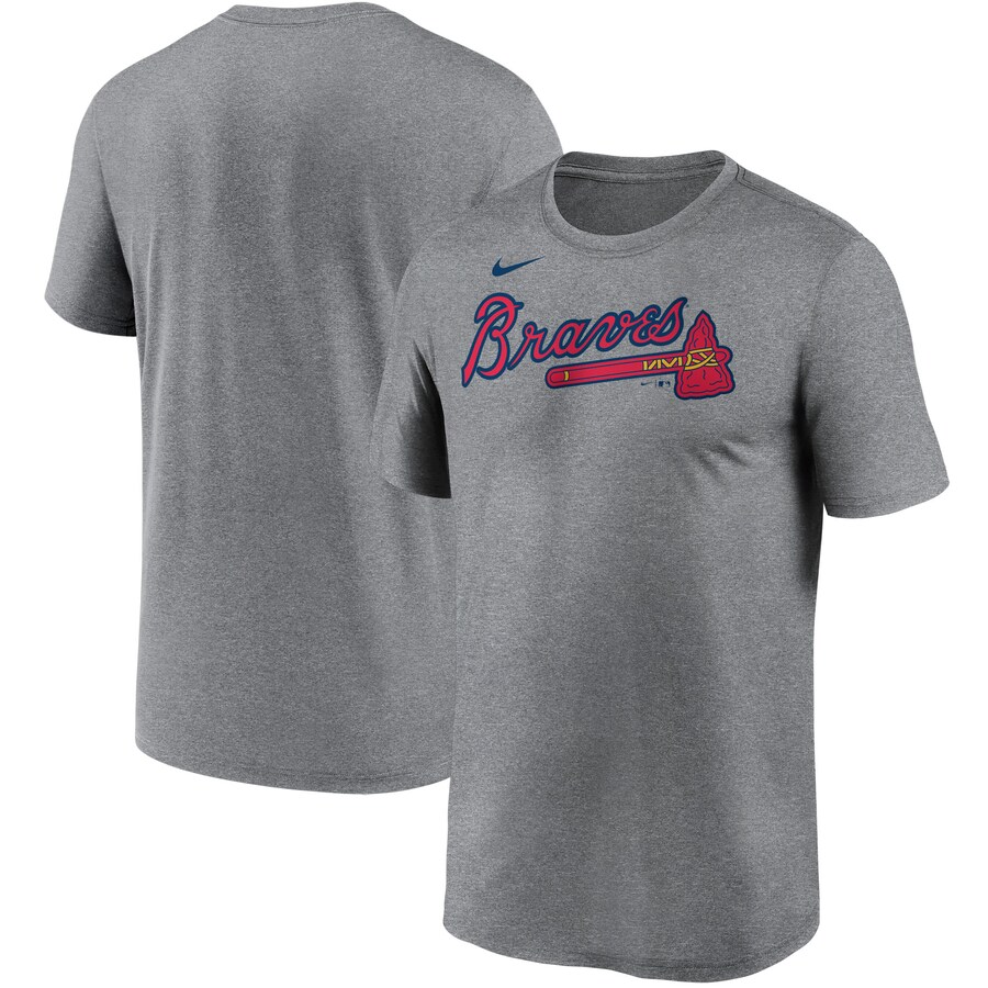 Men's Atlanta Braves Nike Gray Wordmark Legend Performance T-Shirt - U-jersey