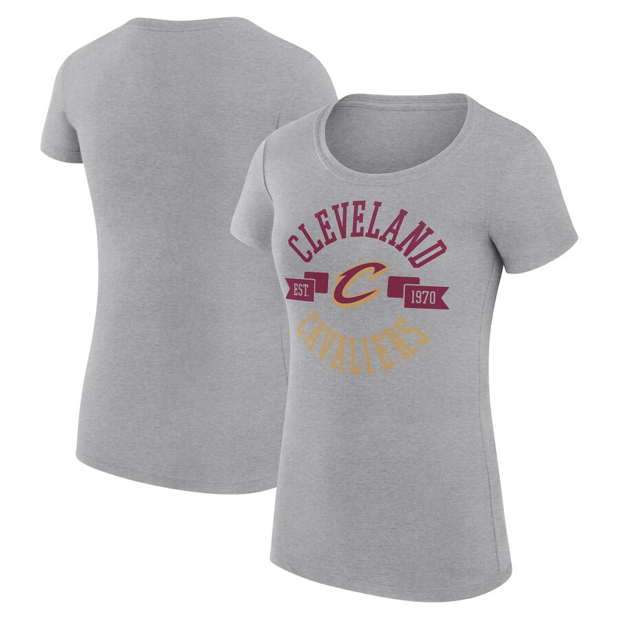 Women's Cleveland Cavaliers G-III 4Her by Carl Banks Heather Gray Large City Logo Fitted T-Shirt - U-jersey