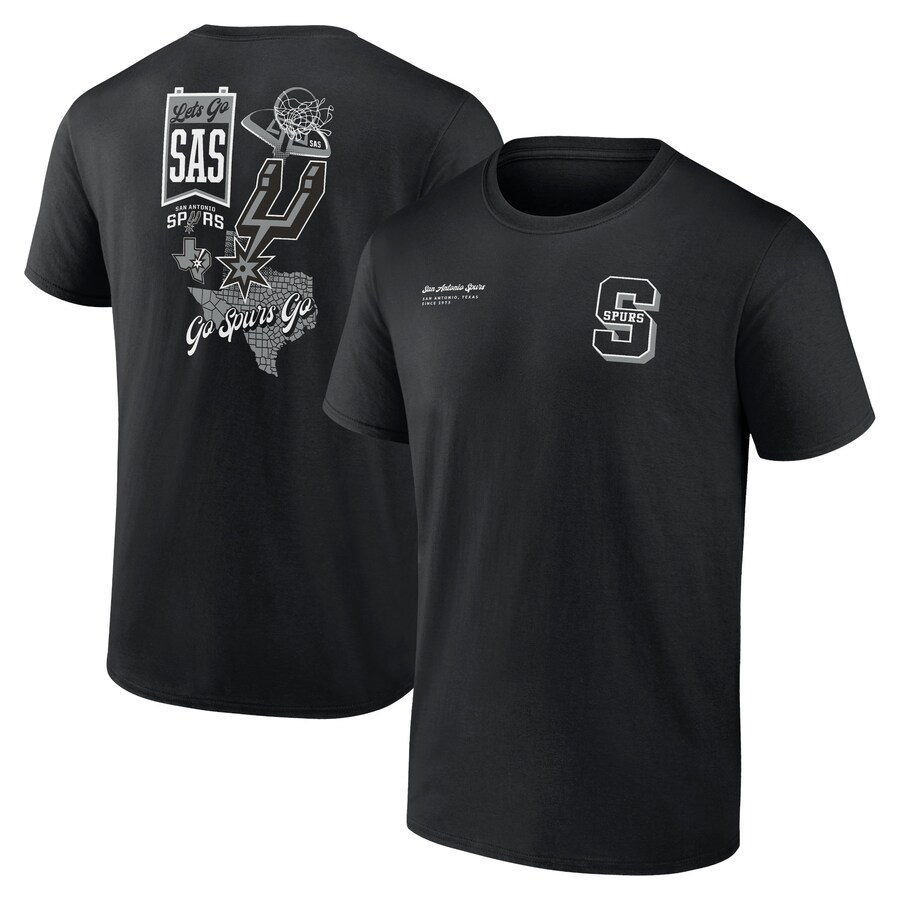 Men's San Antonio Spurs Black Split Zone T-Shirt - U-jersey