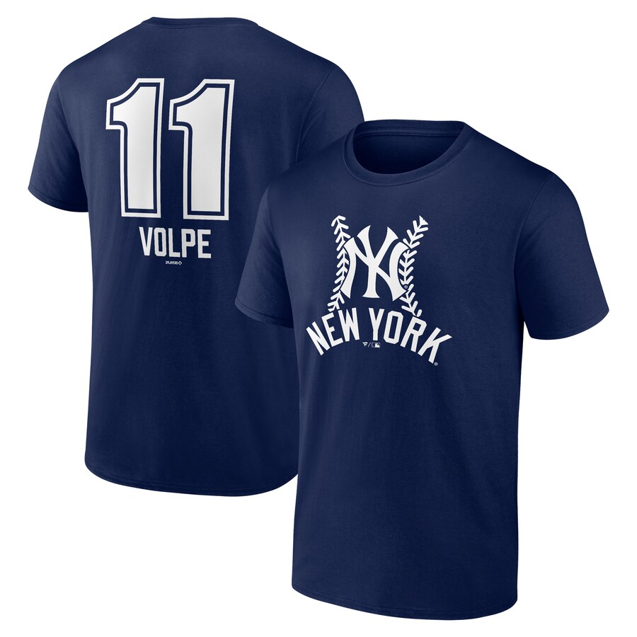 Men's New York Yankees Anthony Volpe Navy Fastball Player Name & Number T-Shirt - U-jersey