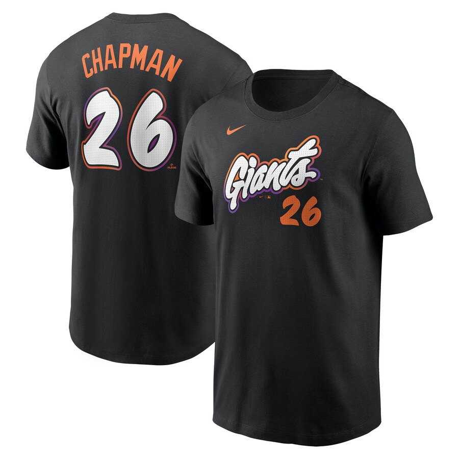 Men's San Francisco Giants Matt Chapman Nike Anthracite 2025 City Connect Fuse Name & Number T-Shirt - U-jersey