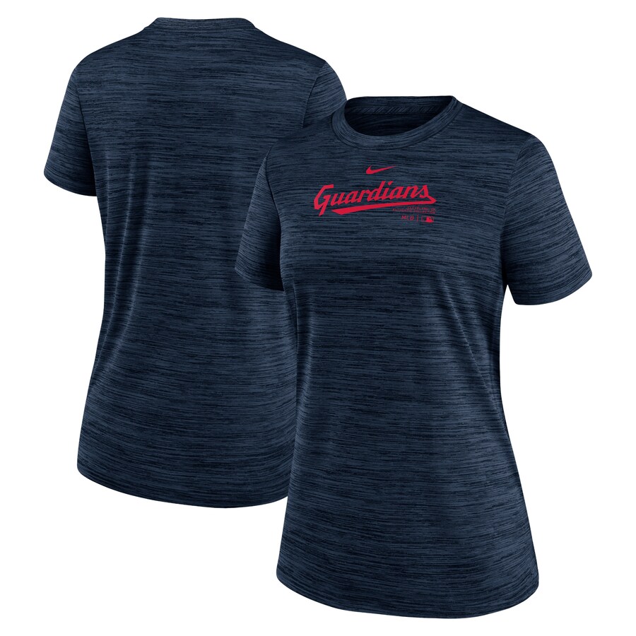 Women's Cleveland Guardians Nike Navy Authentic Collection Velocity Performance T-Shirt - U-jersey