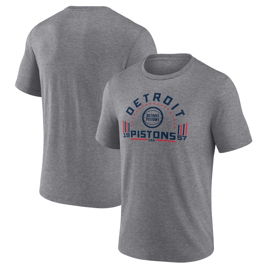 Men's Detroit Pistons Gray Team Freedom Tri-Blend T-Shirt - U-jersey