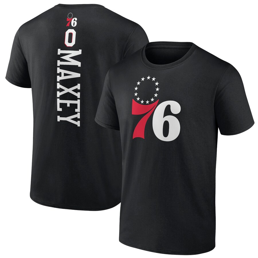 Men's Philadelphia 76ers Tyrese Maxey Black Playmaker T-Shirt - U-jersey