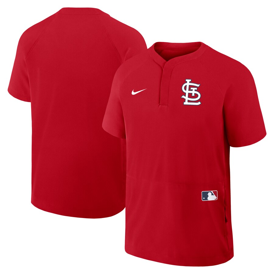Men's St. Louis Cardinals Nike Red Authentic Collection Raglan Short Sleeve Windshirt - U-jersey