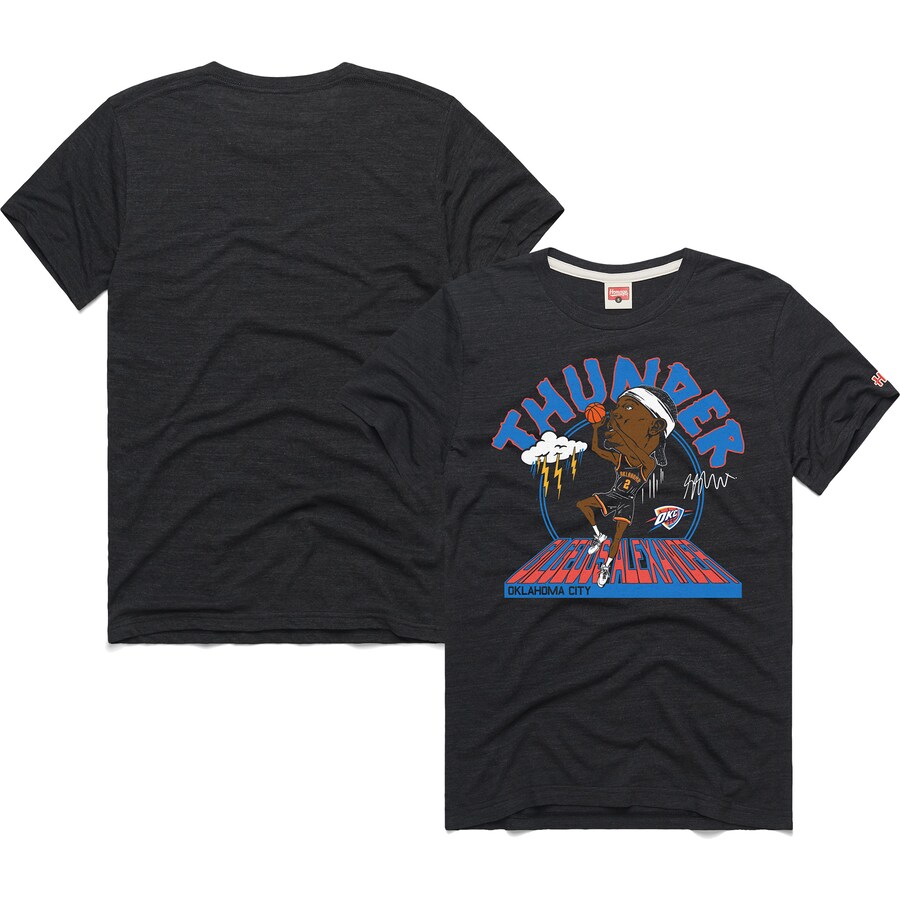 Unisex Oklahoma City Thunder Shai Gilgeous-Alexander Homage Charcoal 2024/25 City Edition Caricature Tri-Blend T-Shirt - U-jersey