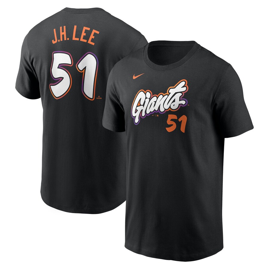 Men's San Francisco Giants Jung Hoo Lee Nike Anthracite 2025 City Connect Fuse Name & Number T-Shirt - U-jersey