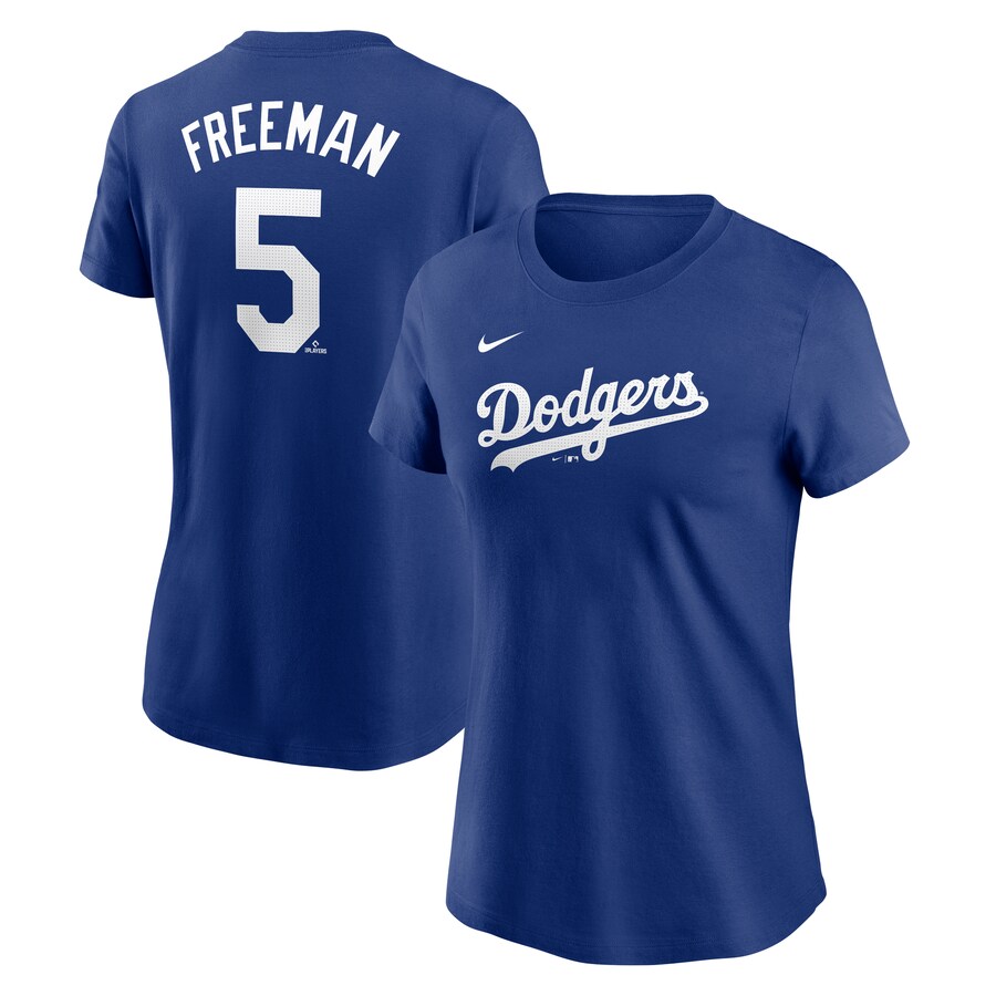 Women's Los Angeles Dodgers Freddie Freeman Nike Royal Fuse Name & Number T-Shirt - U-jersey