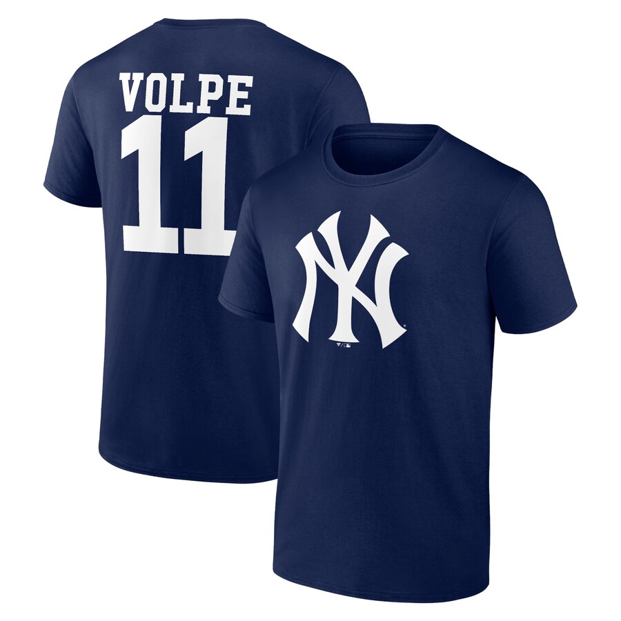 Men's New York Yankees Anthony Volpe Navy Player Icon Name & Number T-Shirt - U-jersey