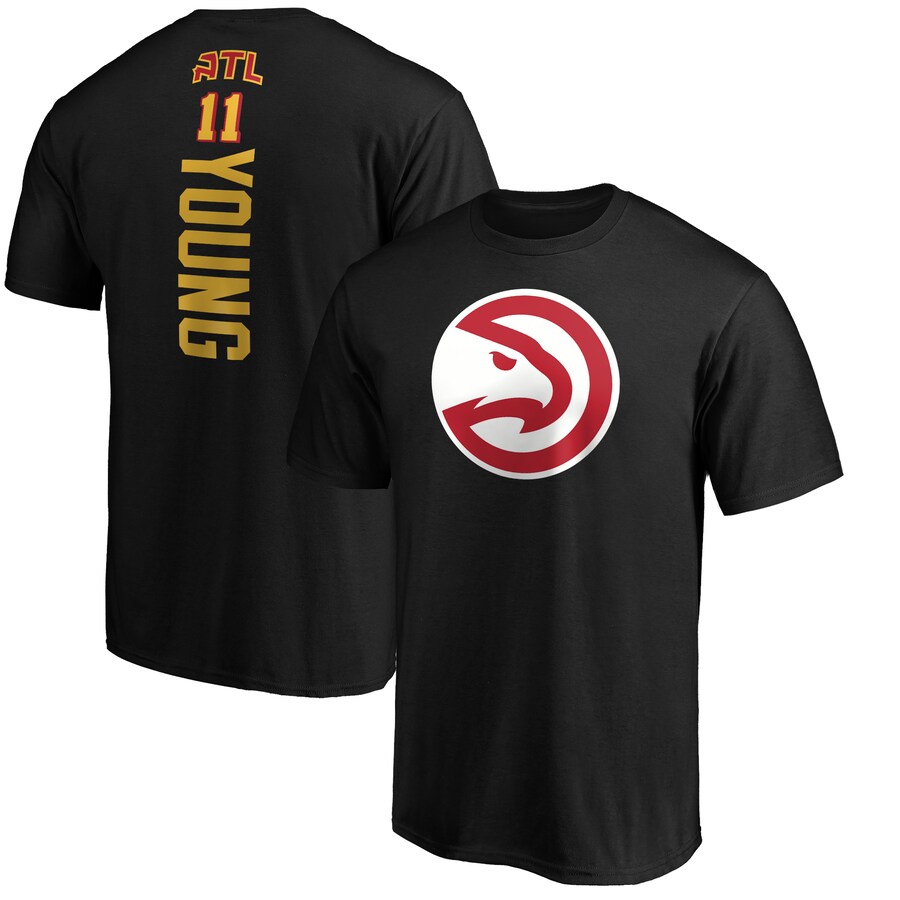 Men's Atlanta Hawks Trae Young Black Team Playmaker Name & Number T-Shirt - U-jersey