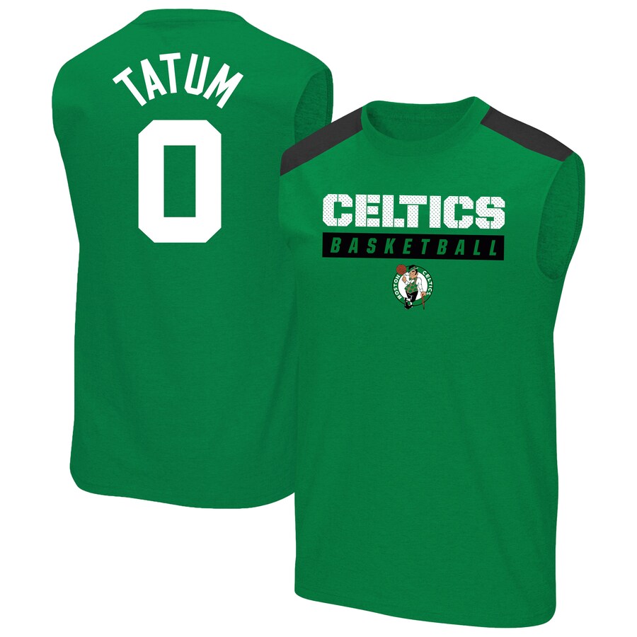 Men's Boston Celtics Jayson Tatum Profile Kelly Green Big & Tall Player Muscle Tank - U-jersey