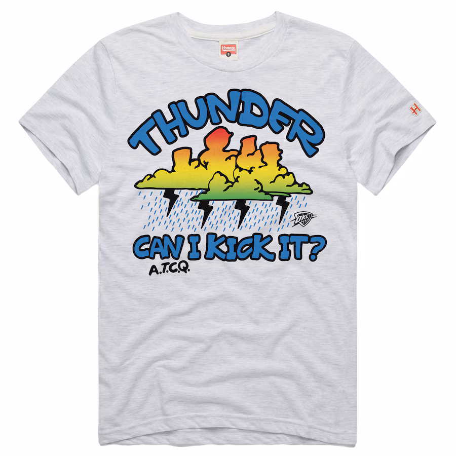 Men's Oklahoma City Thunder Ash A Tribe Called Quest Can I Kick It? Tri-Blend T-Shirt - U-jersey