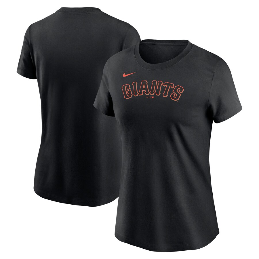 Women's San Francisco Giants Nike Black Fuse Wordmark T-Shirt - U-jersey