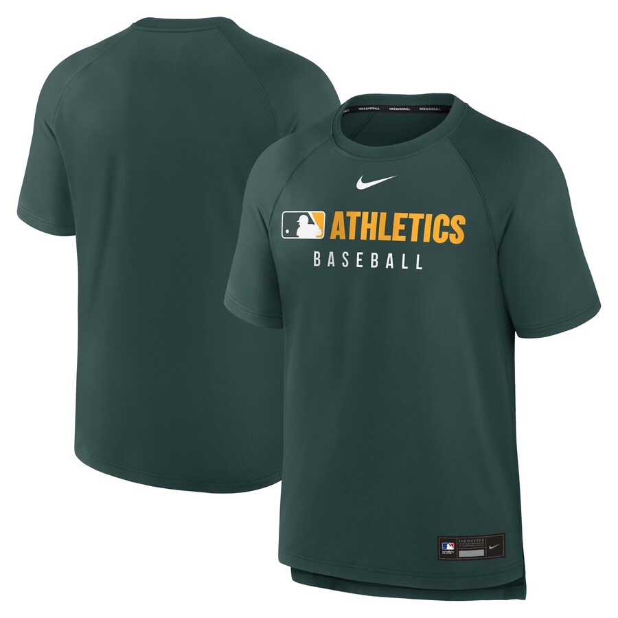 Men's Athletics Nike Green Authentic Collection Pregame Raglan Performance T-Shirt - U-jersey