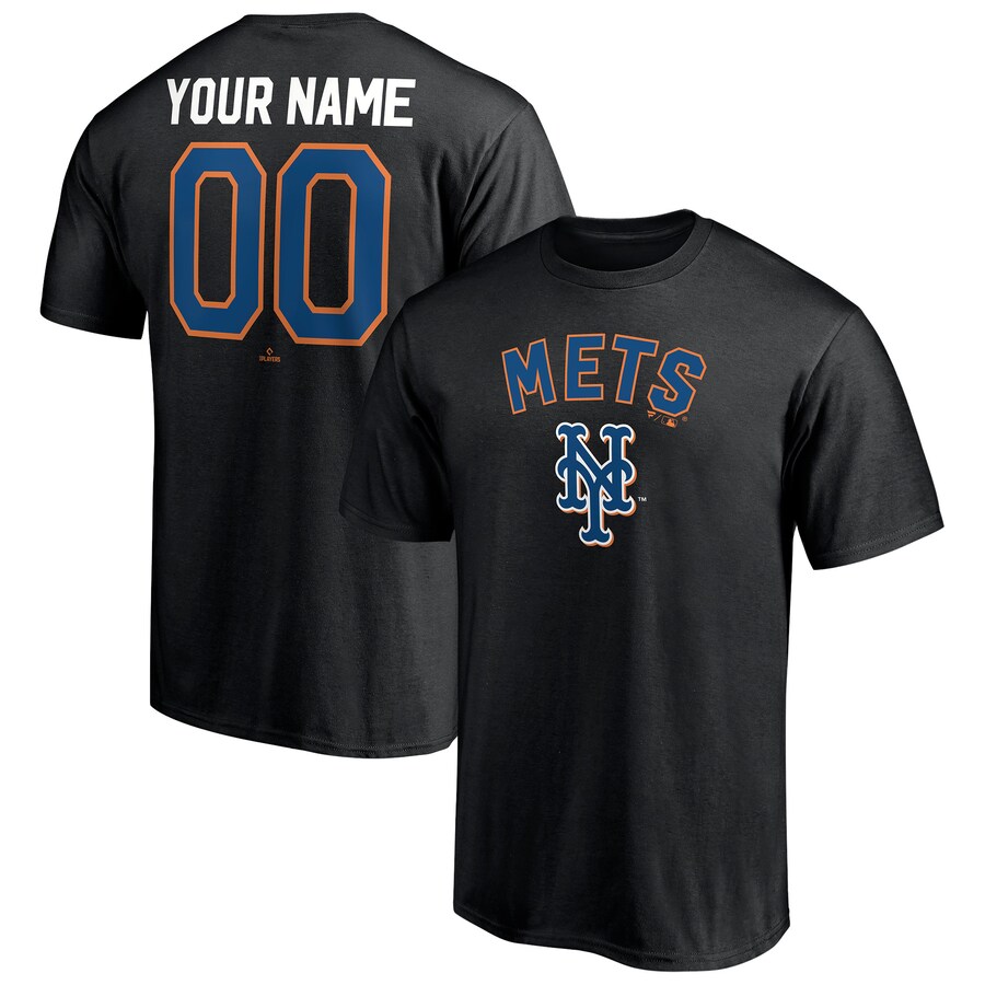 Men's New York Mets Black Cooperstown Winning Streak Alternate Personalized Name & Number T-Shirt - U-jersey