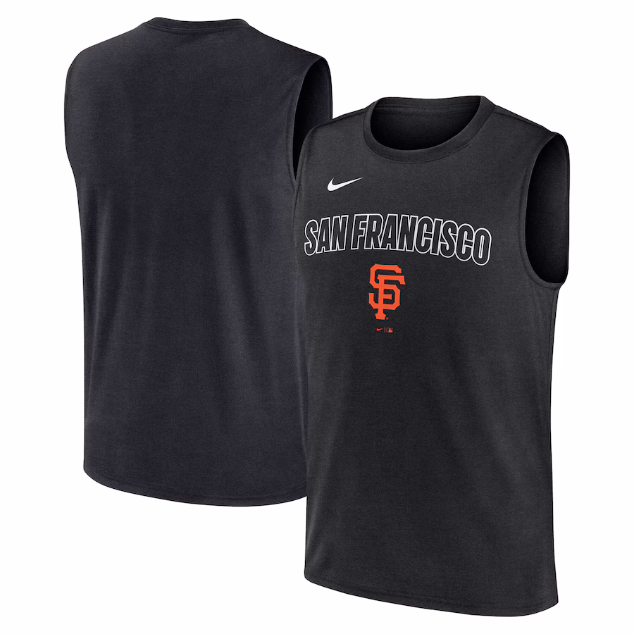 Men's San Francisco Giants Nike Black Knockout Performance Muscle Tank Top - U-jersey