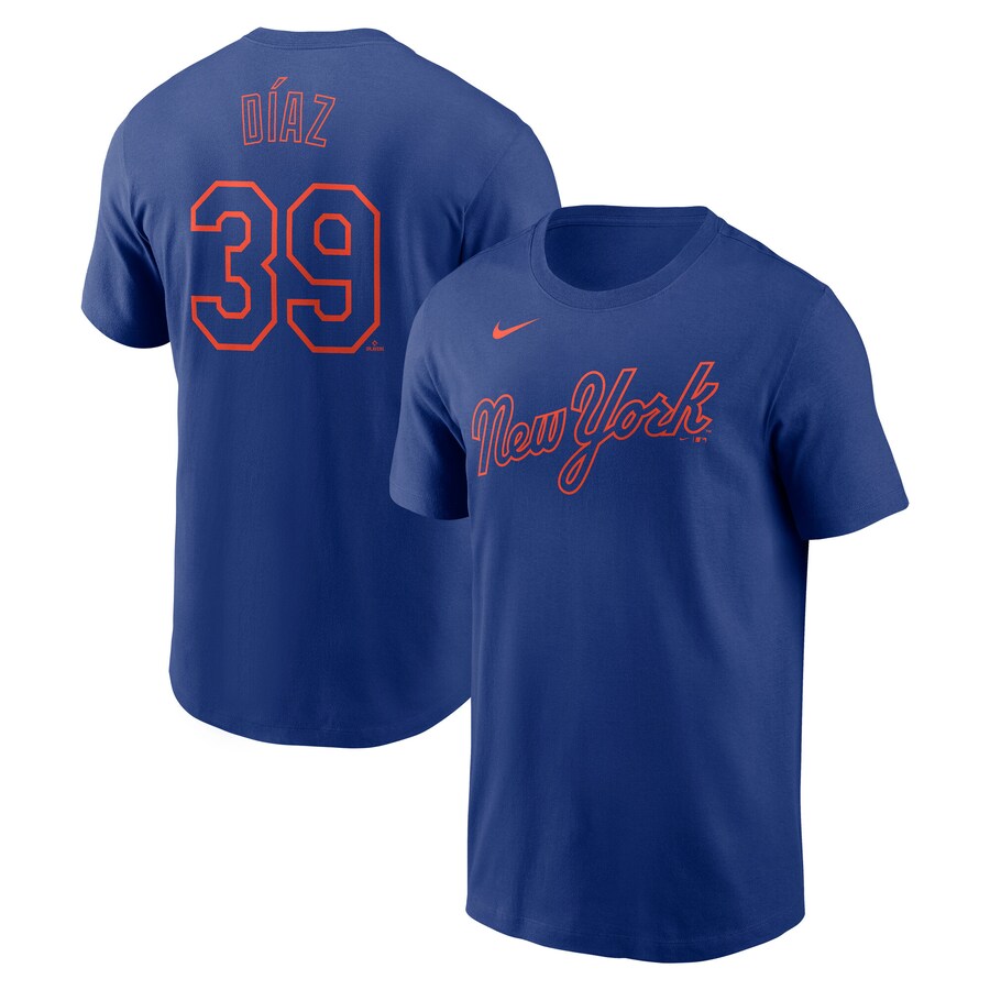 Men's New York Mets Edwin Diaz Nike Royal Fuse Name & Number T-Shirt - U-jersey