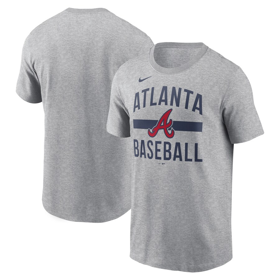 Men's Atlanta Braves Nike Heather Gray Arched T-Shirt - U-jersey