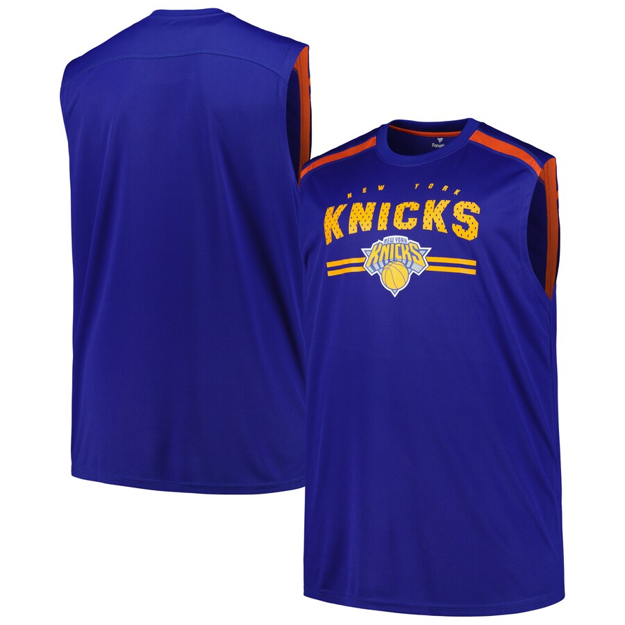 Men's New York Knicks Fanatics Blue Big & Tall Birdseye Muscle Tank Top - U-jersey
