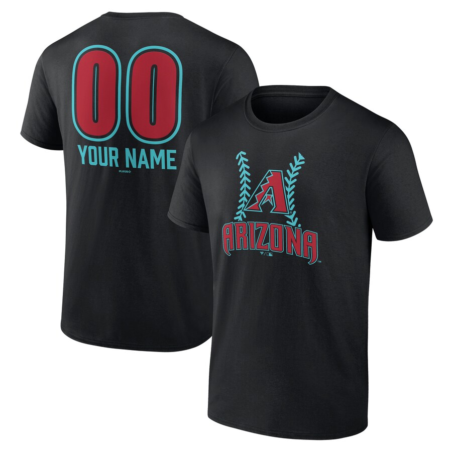 Men's Arizona Diamondbacks Black Personalized Name & Number Fastball T-Shirt - U-jersey