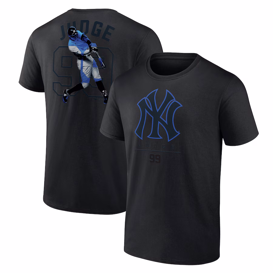 Men's New York Yankees Aaron Judge Black Double Play Name & Number T-Shirt - U-jersey