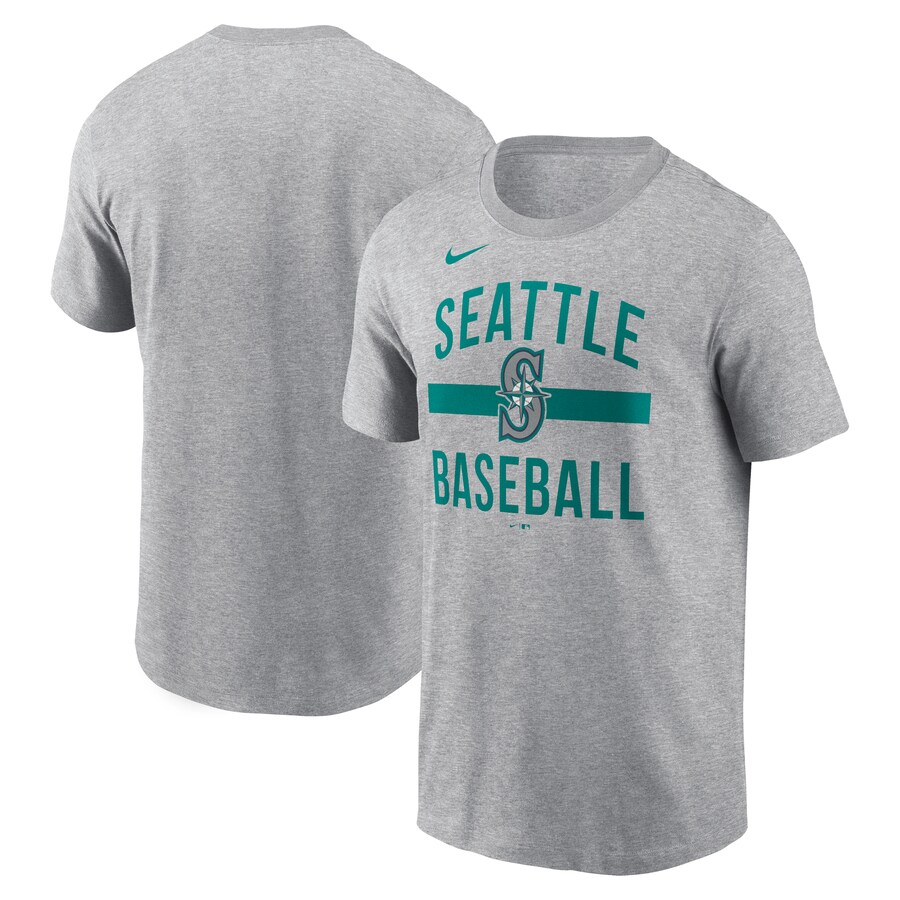 Men's Seattle Mariners Nike Heather Gray Arched T-Shirt - U-jersey